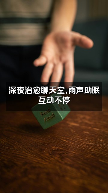 抖音雨声助眠视频封面：深夜治愈聊天室，雨声助眠互动不停